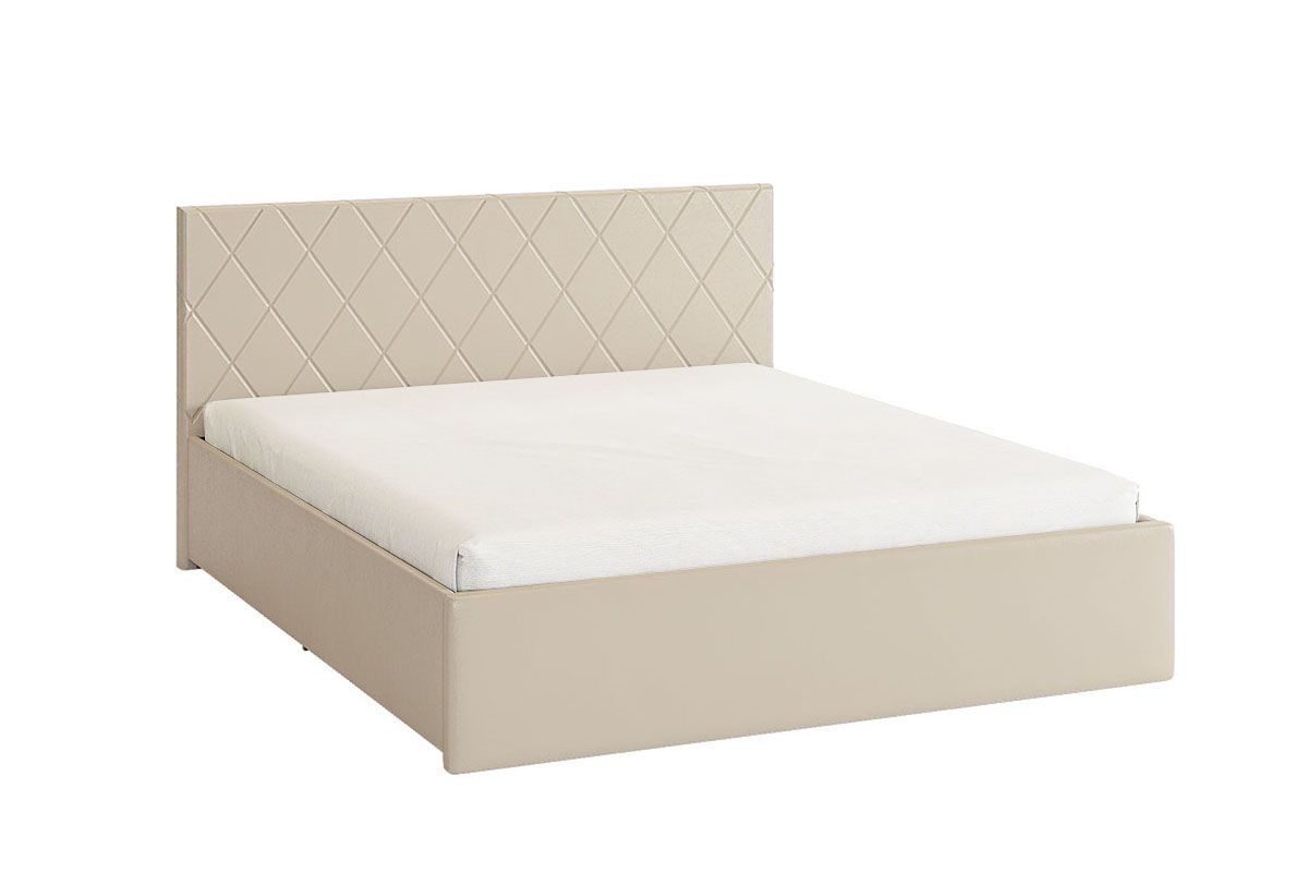 Мягкая кровать Ника с основанием 1.6 – Крем (экокожа)
