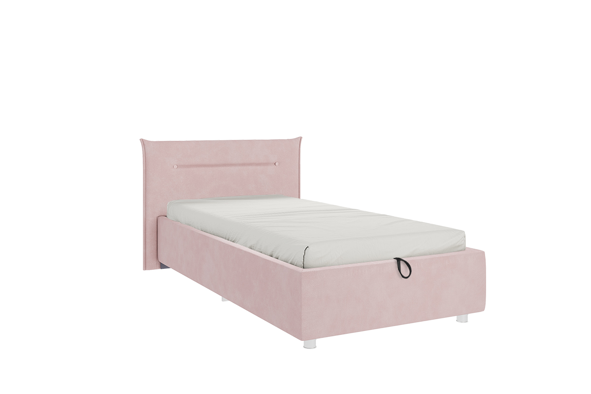 Кровать Альба 0.9 – Нежно-розовый (велюр)