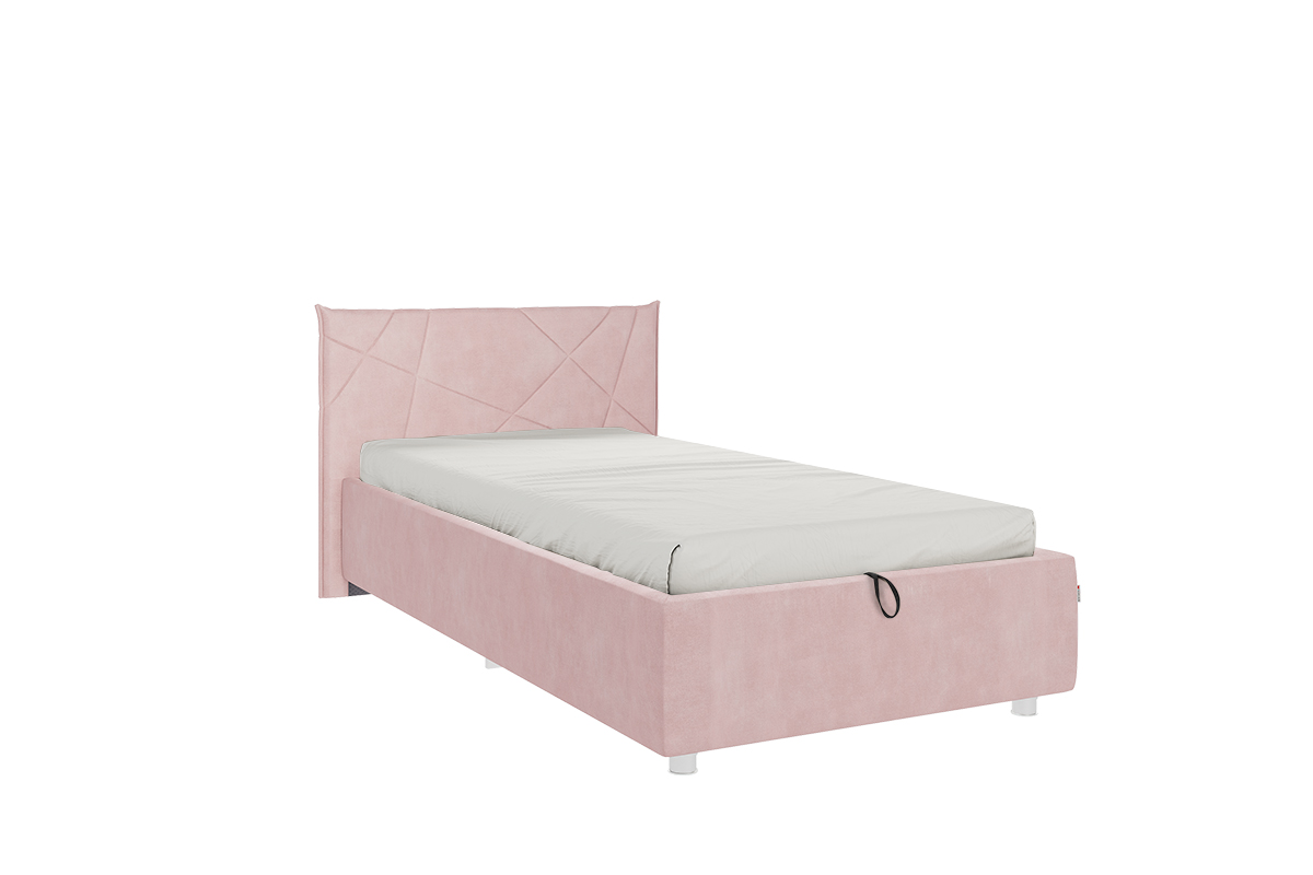 Кровать Бест (0.9) – Нежно-розовый (велюр)