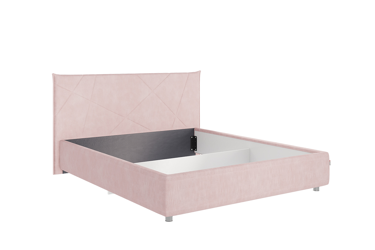 Кровать Квест 1.6 – Нежно-розовый (велюр)