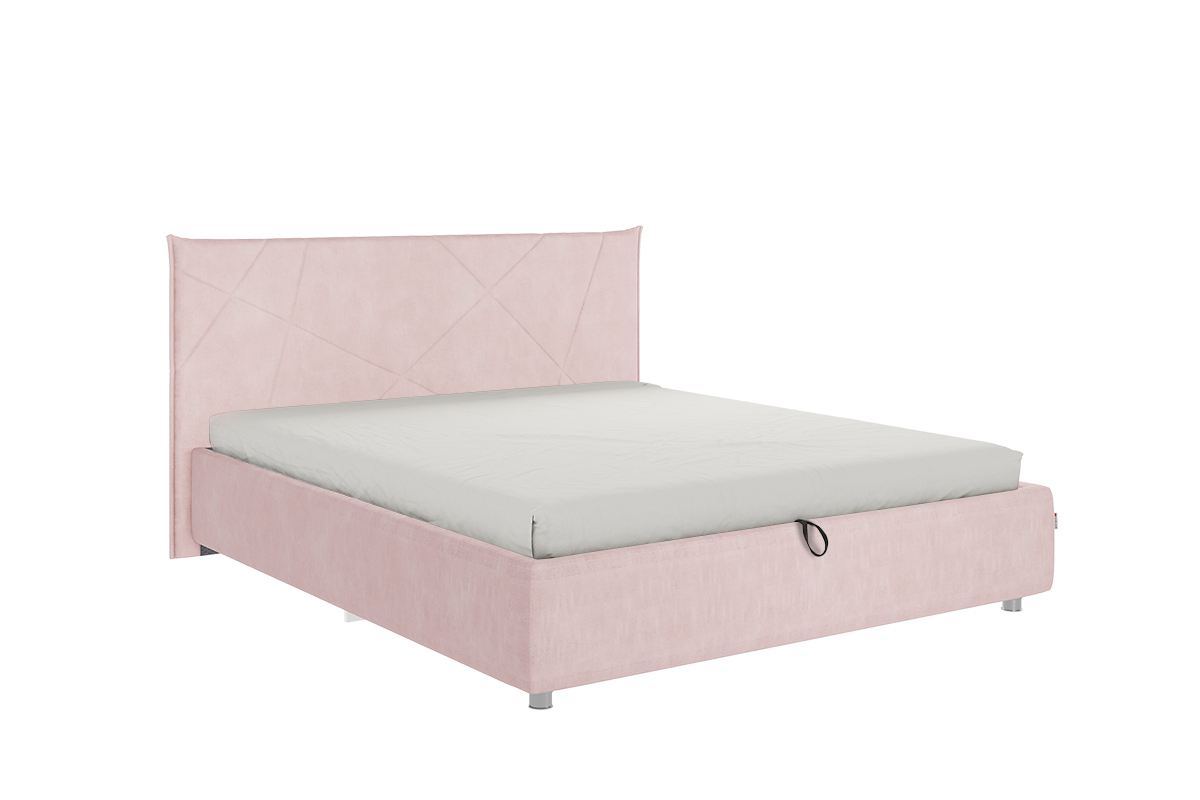 Кровать Квест 1.6 – Нежно-розовый (велюр)