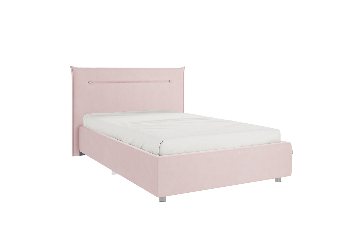 Кровать Альба 1.2 с основанием – Нежно-розовый (велюр)