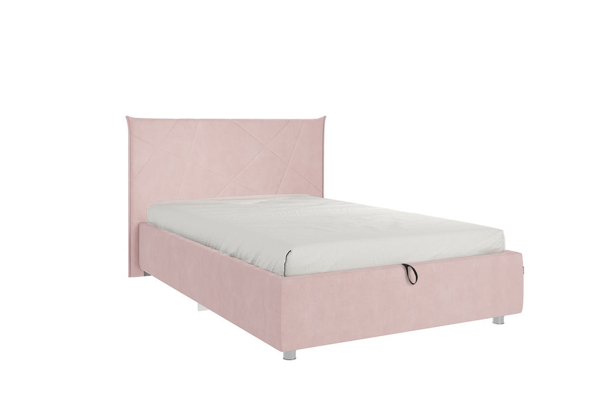 Кровать Квест 1.2 с подъем. механизмом – Нежно-розовый (велюр)