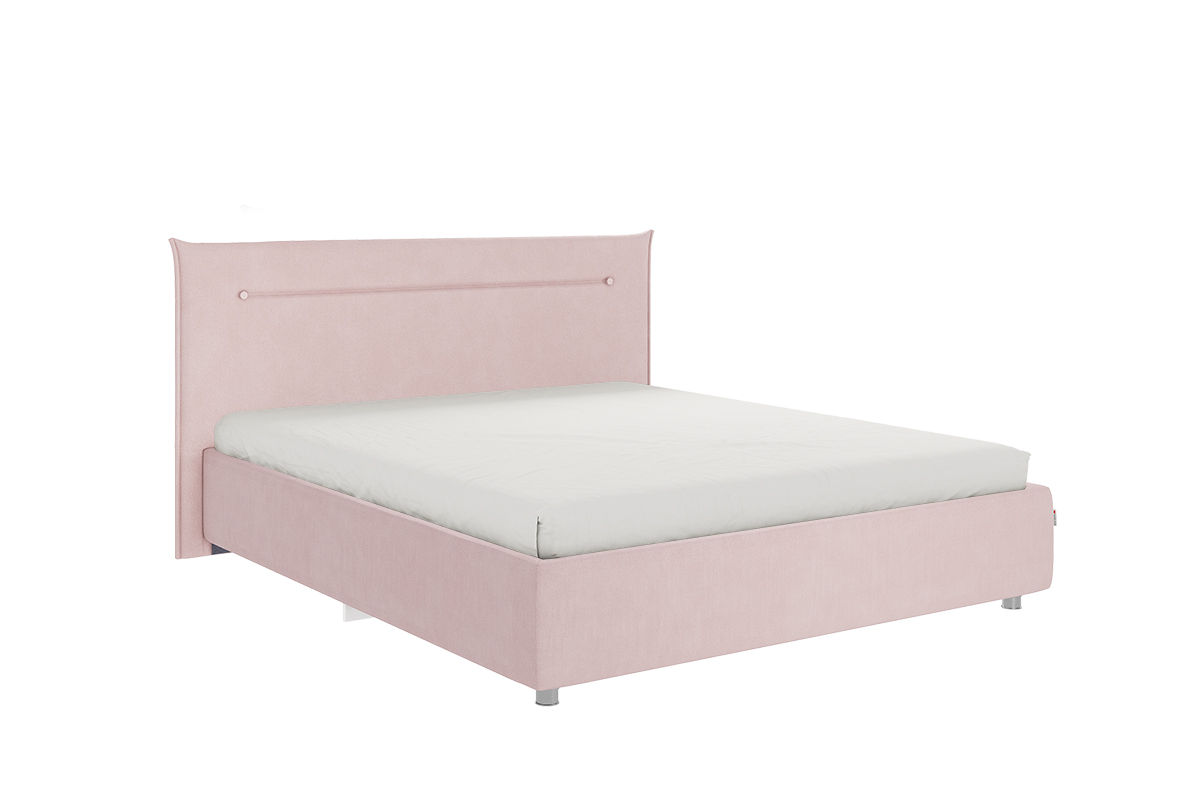 Кровать Альба 1.6 с основанием – Нежно-розовый (велюр)