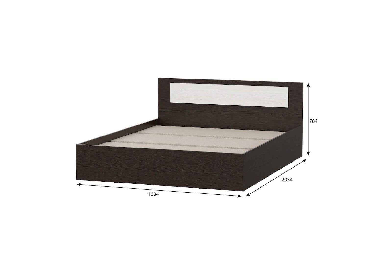 Кровать Виста 1.6м с размерами