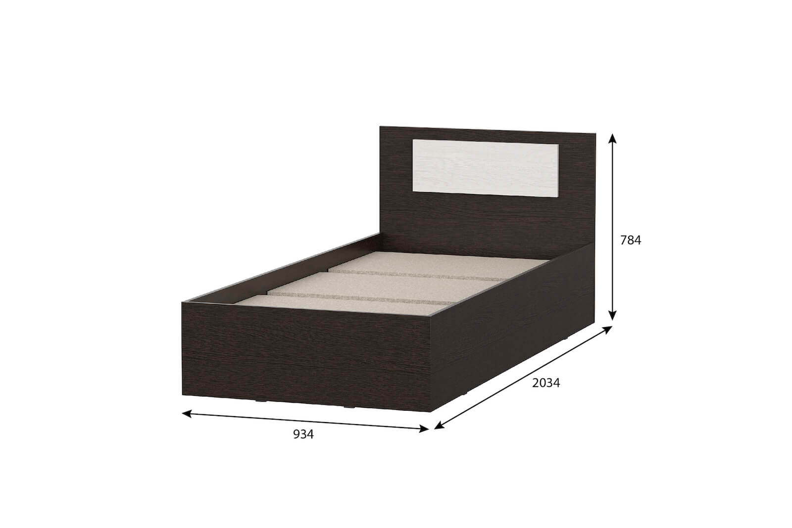 Кровать Виста 0.9м с размерами